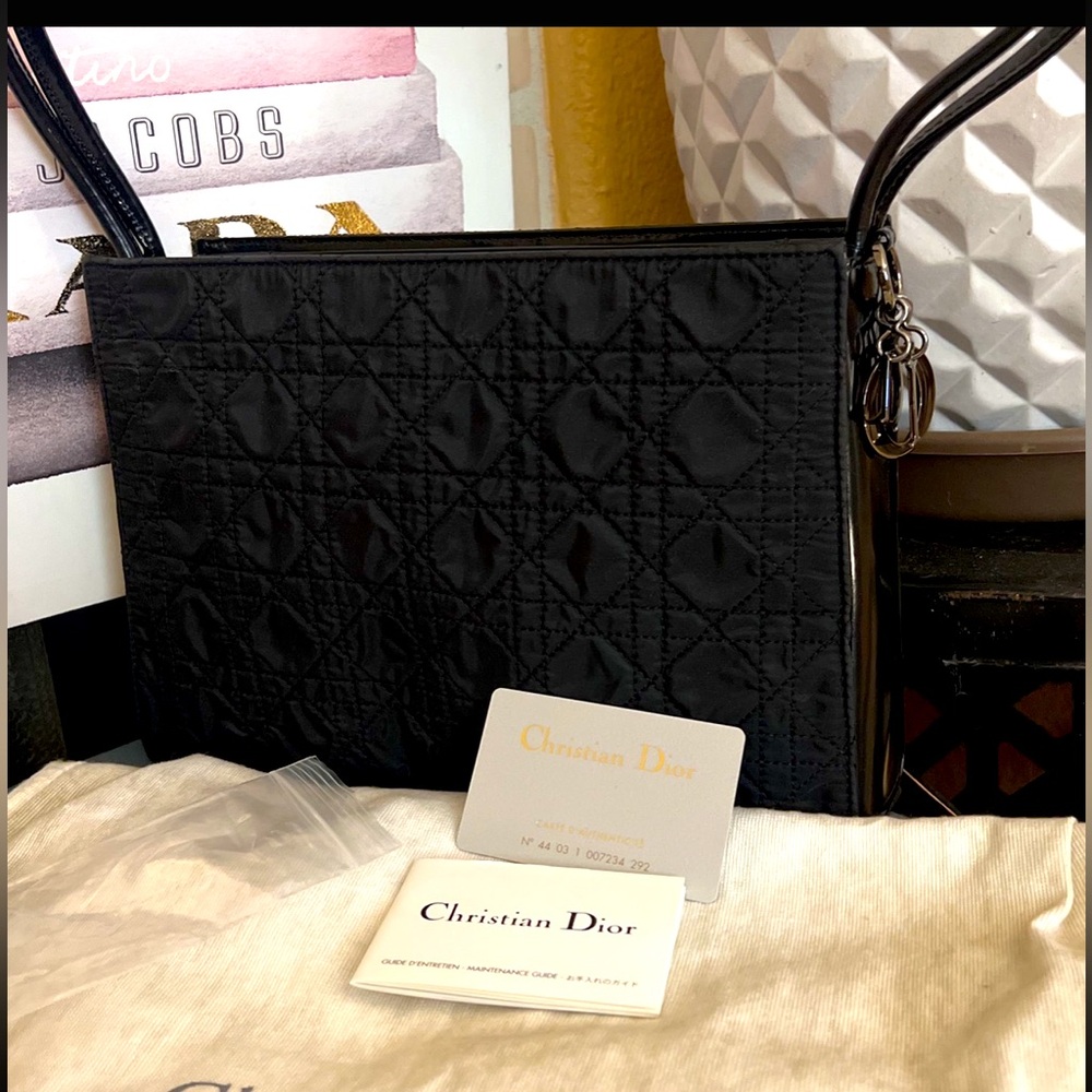 Authentic Christian Dior Nylon Cannage Shoulder Bag